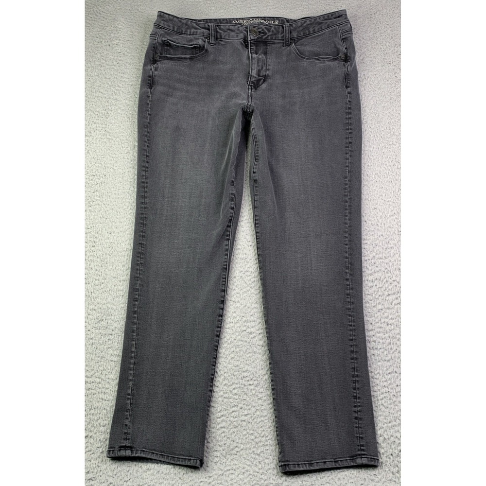 American Eagle Jeans Womens Size 16  Skinny Super Stretch X4 Grey Cotton Blend